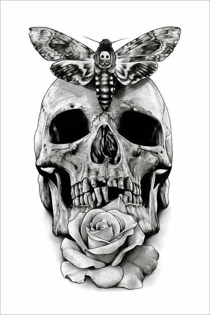 Tattoo Death Skulls Fantasy Poster Wall Art Print Home Wall Decor