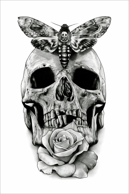 Tattoo Death Skulls Fantasy Poster Wall Art Print Home Wall Decor