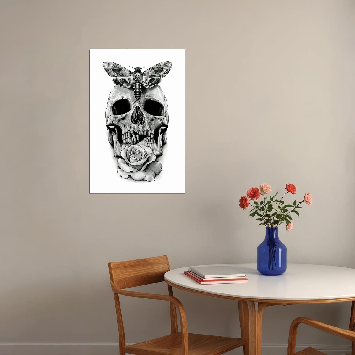 Tattoo Death Skulls Fantasy Poster Wall Art Print Home Wall Decor