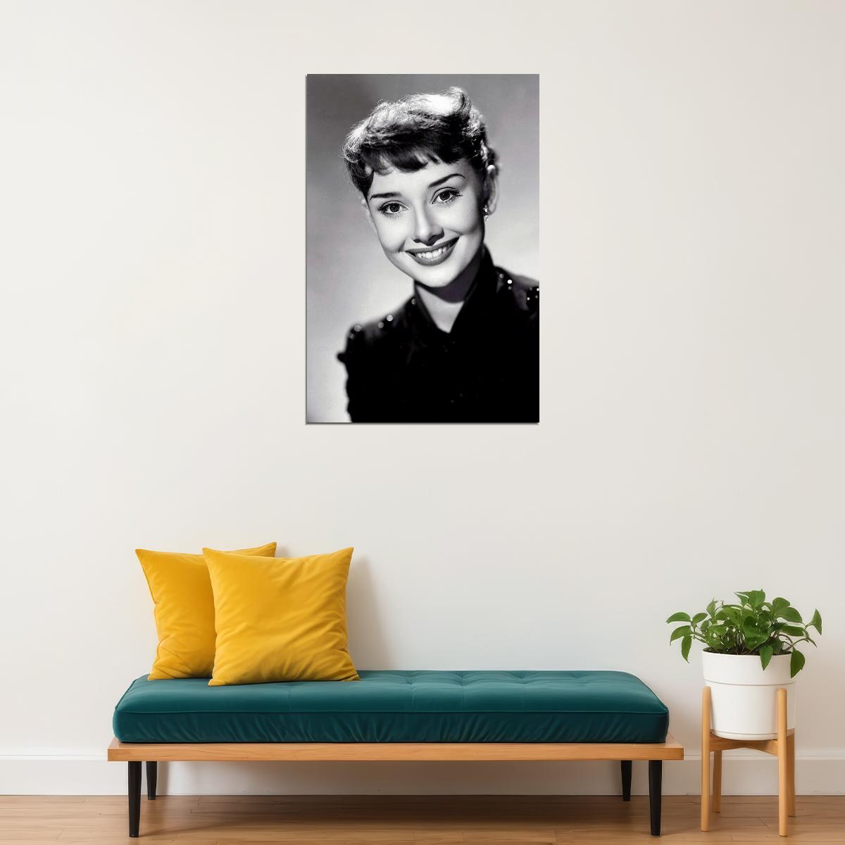 Audrey Hepburn Actress Smile Posed Poster Wall Art Print Home Wall Decor