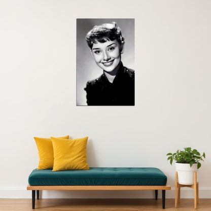 Audrey Hepburn Actress Smile Posed Poster Wall Art Print Home Wall Decor