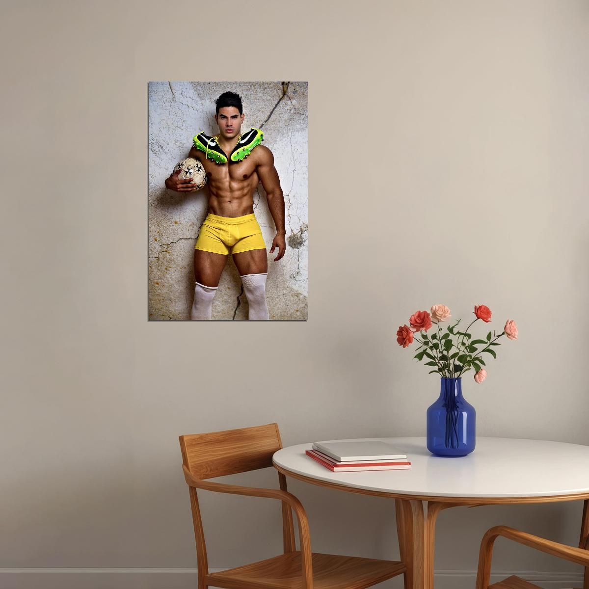 Soccer Sexy Male Model Hot Poster Wall Art Print Home Wall Decor