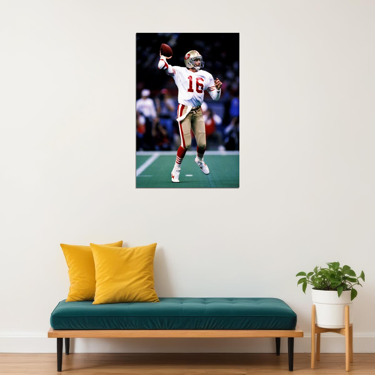 Joe Montana Sports Football Player Poster Wall Art Print Home Wall Decor
