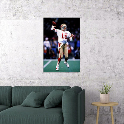 Joe Montana Sports Football Player Poster Wall Art Print Home Wall Decor