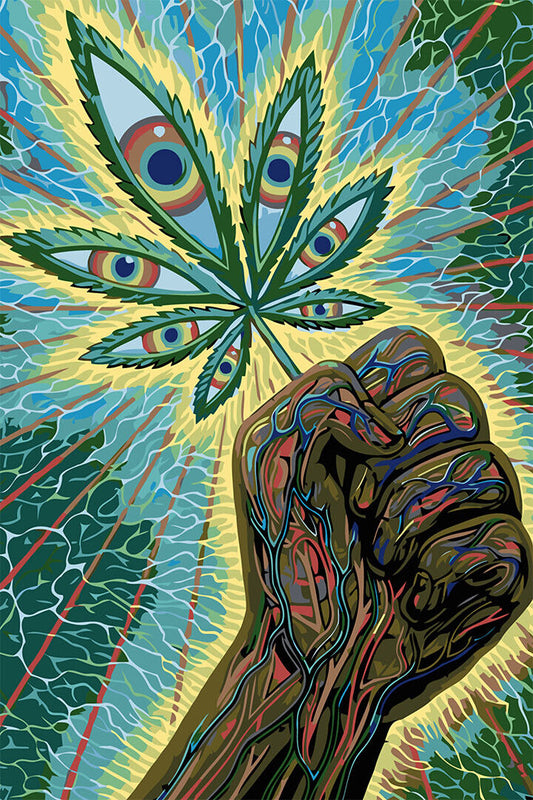 Marijuana Theme Pyschedelic Leaf Artwork Poster Wall Art Print Home Wall Decor