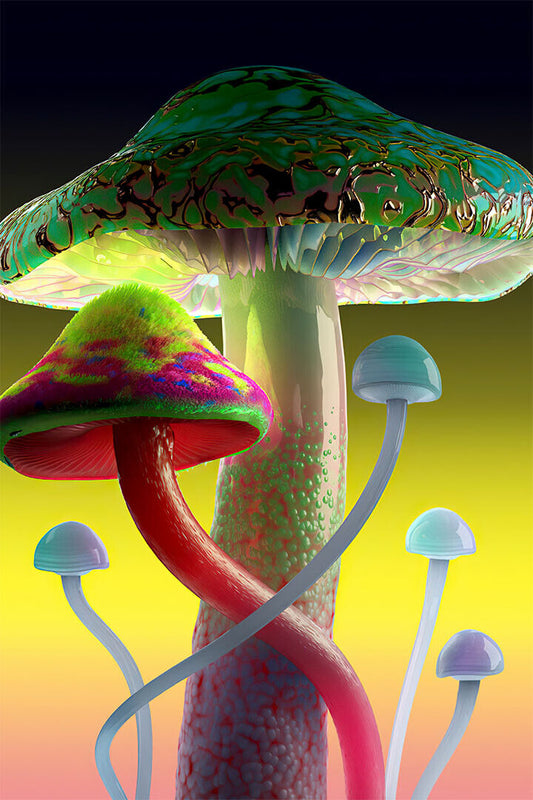 Marijuana Theme Shrooming Mushrooms Poster Wall Art Print Home Wall Decor