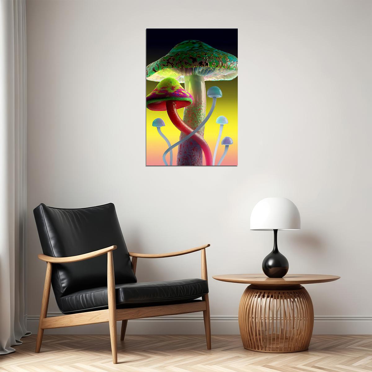Marijuana Theme Shrooming Mushrooms Poster Wall Art Print Home Wall Decor