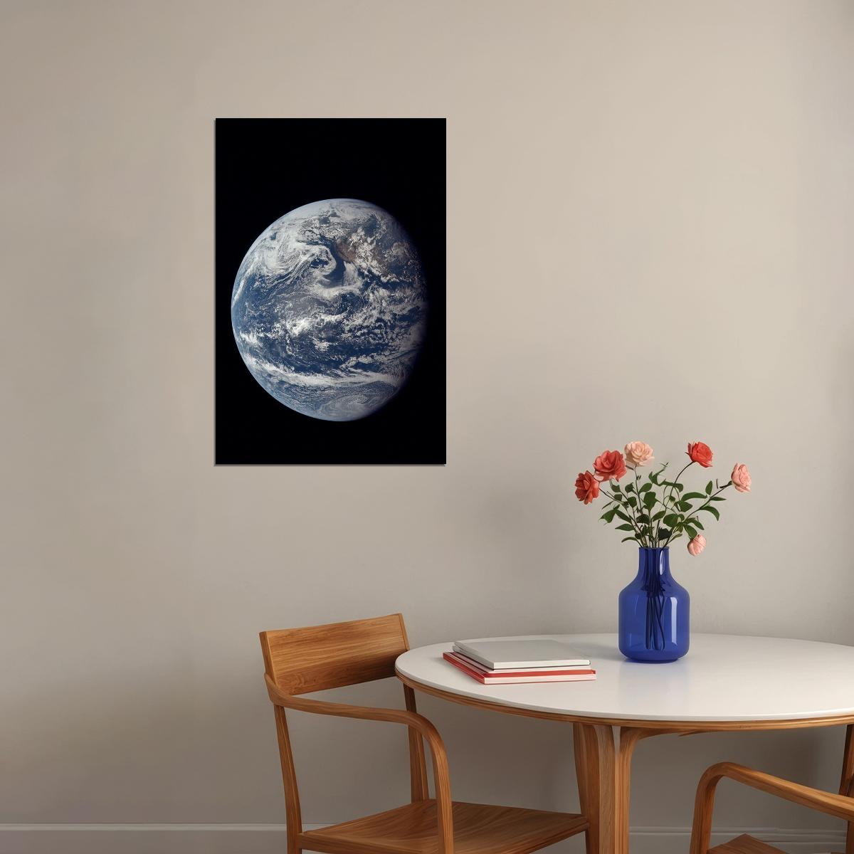 Planet Earth As Seen From Apollo Poster Wall Art Print Home Wall Decor