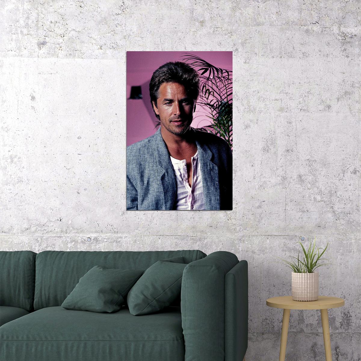 Don Johnson Tv Actor Charisma In Ocean Poster Wall Art Print Home Wall Decor