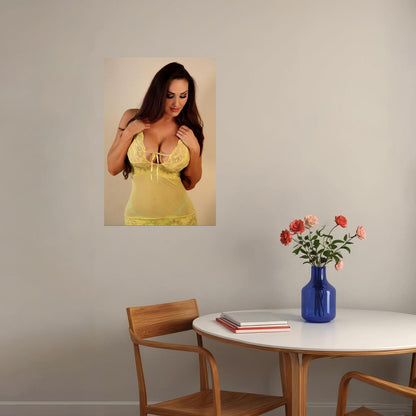 Gia Marie Yellow Bikini Sexy Female Model Poster Wall Art Print Home Wall Decor