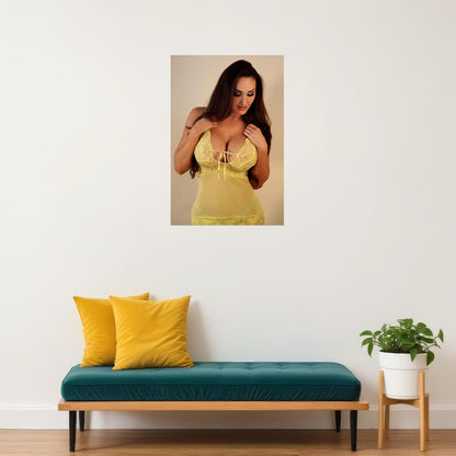 Gia Marie Yellow Bikini Sexy Female Model Poster Wall Art Print Home Wall Decor