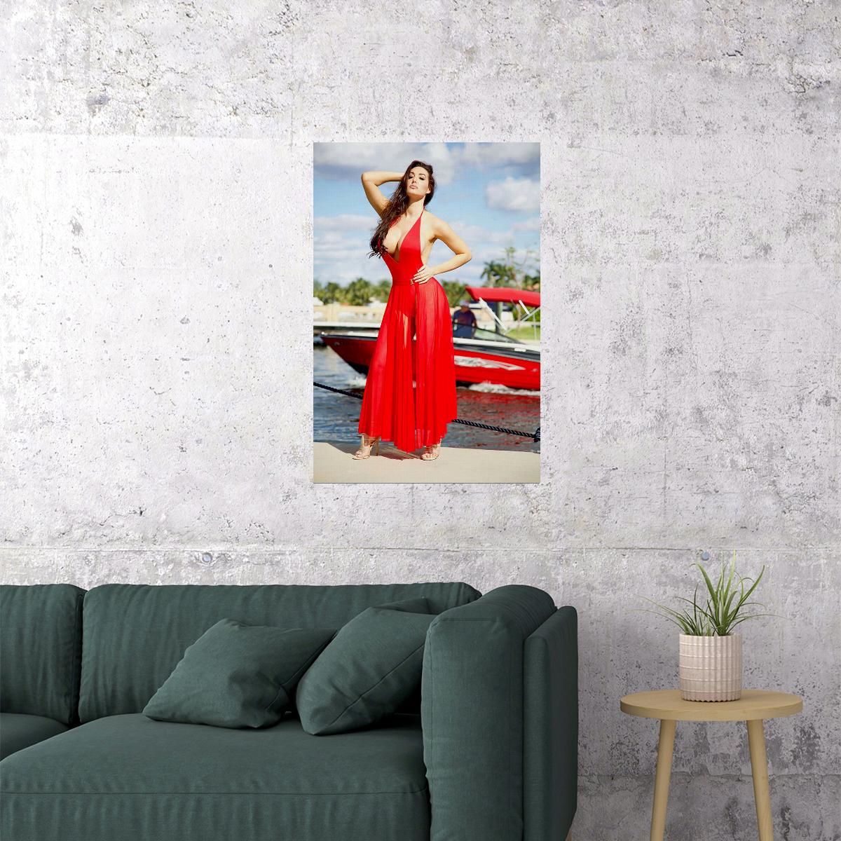 Gia Marie Red Bikini Sexy Female Model Poster Wall Art Print Home Wall Decor