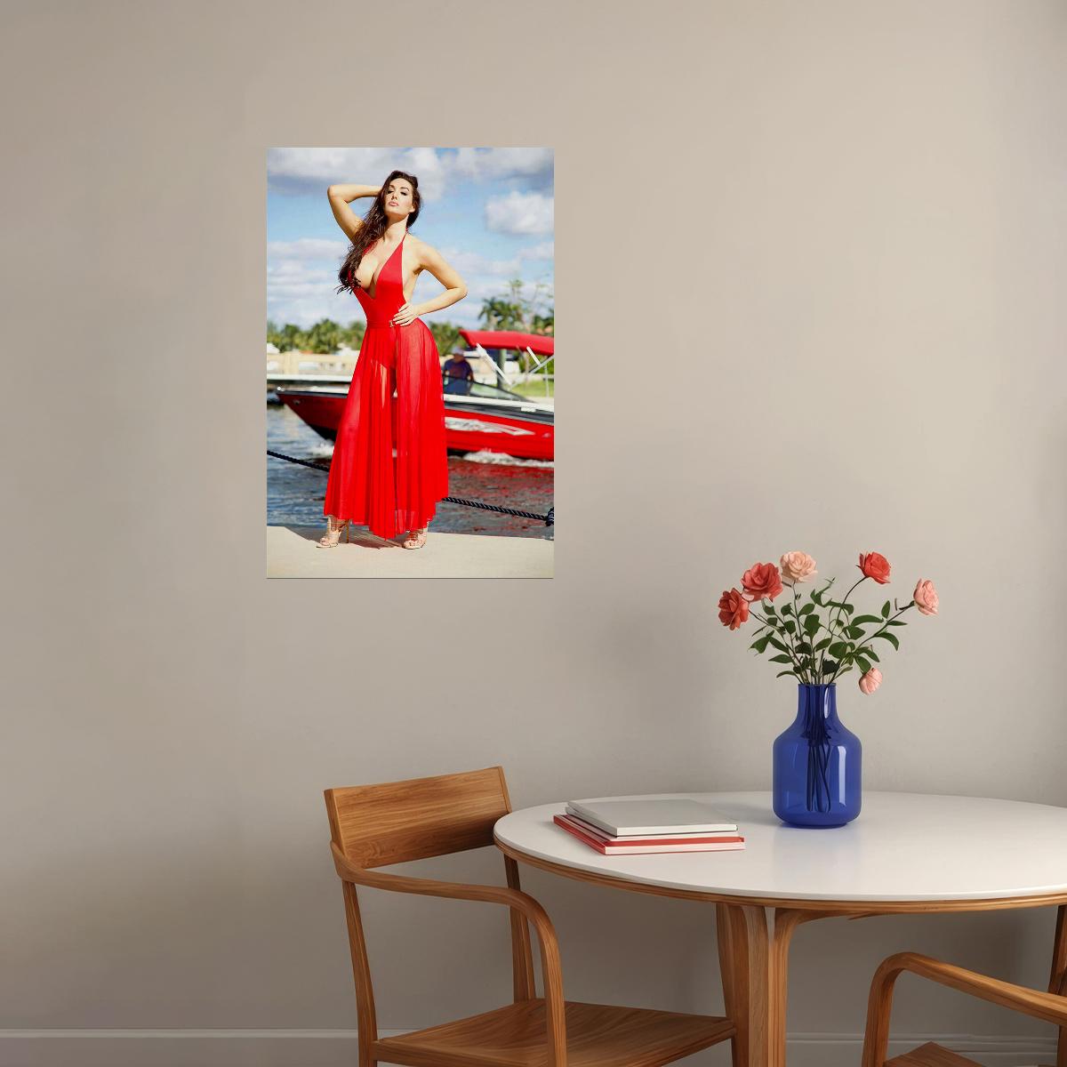 Gia Marie Red Bikini Sexy Female Model Poster Wall Art Print Home Wall Decor