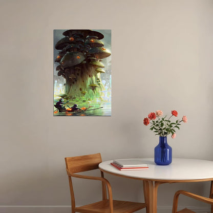 Mushroom Factory Flocked Theme Artwork Poster Wall Art Print Home Wall Decor