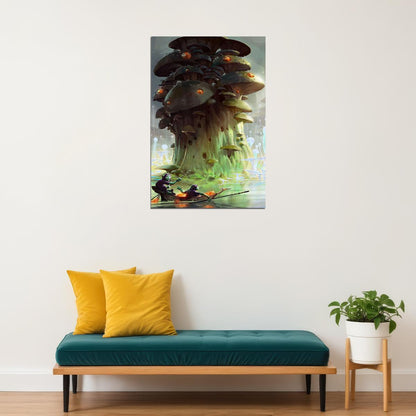Mushroom Factory Flocked Theme Artwork Poster Wall Art Print Home Wall Decor