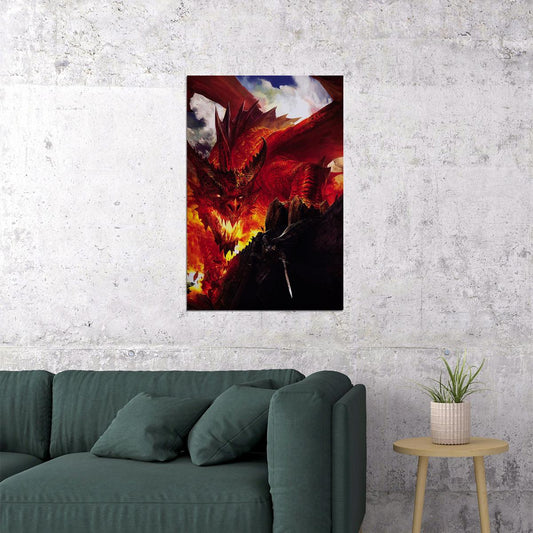 Fractal Fantasy Dragons Artwork Poster Wall Art Print Home Wall Decor