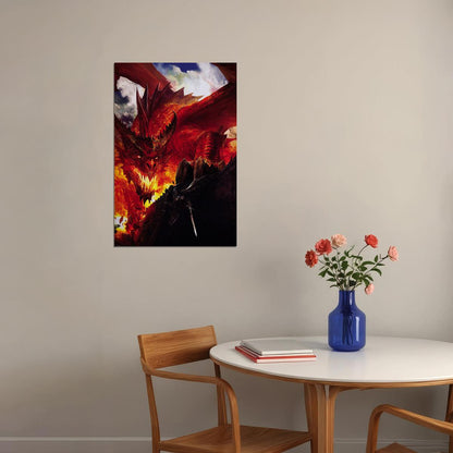 Fractal Fantasy Dragons Artwork Poster Wall Art Print Home Wall Decor