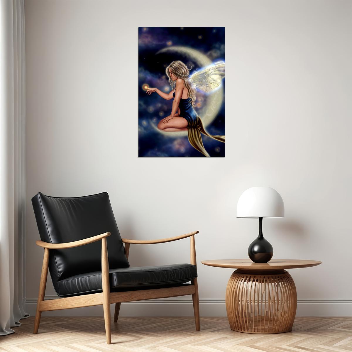 Fairy Lavender Moon Fantasy Colorful Poster Wall Art Print Home Wall Decor