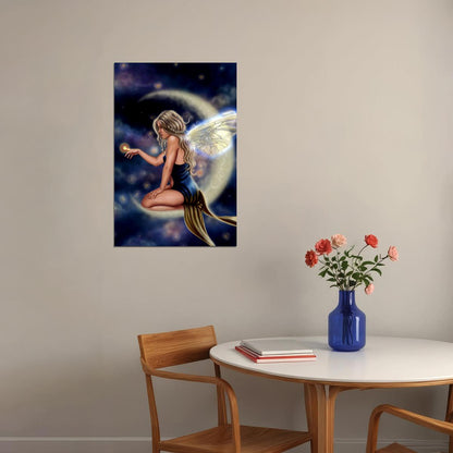 Fairy Lavender Moon Fantasy Colorful Poster Wall Art Print Home Wall Decor