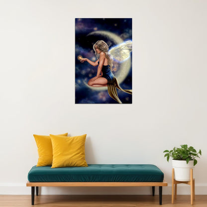 Fairy Lavender Moon Fantasy Colorful Poster Wall Art Print Home Wall Decor