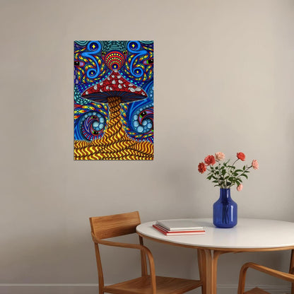 Magic Mushroom Pyschedelic Artwork Poster Wall Art Print Home Wall Decor