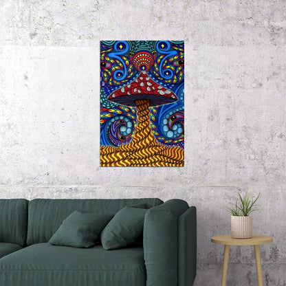 Magic Mushroom Pyschedelic Artwork Poster Wall Art Print Home Wall Decor