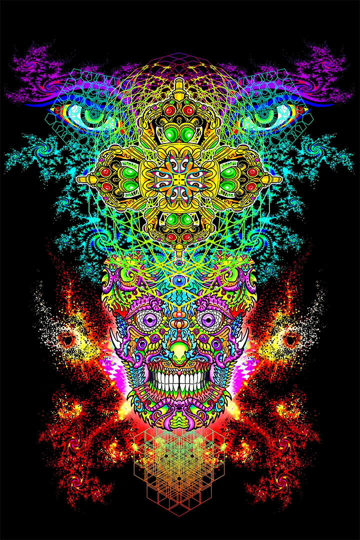 Psychedelic Peace Quad Artwork Poster Wall Art Print Home Wall Decor