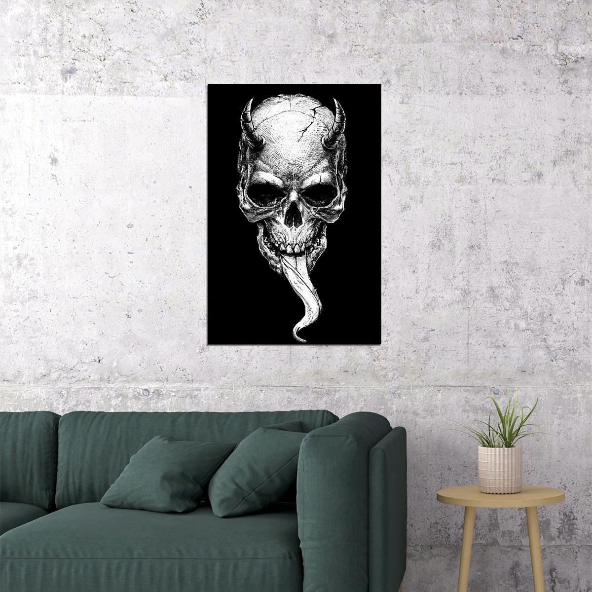 American Hardcore Skull Artwork Poster Wall Art Print Home Wall Decor