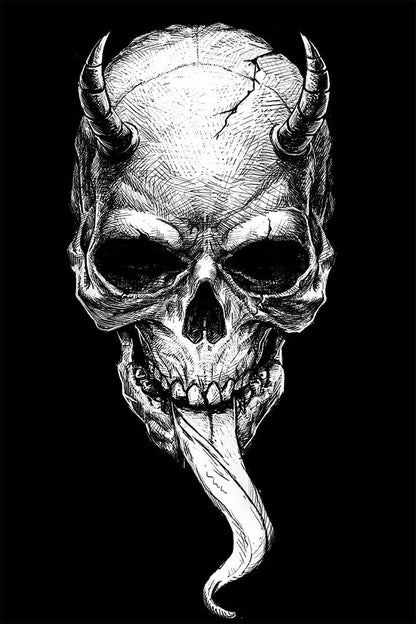 American Hardcore Skull Artwork Poster Wall Art Print Home Wall Decor