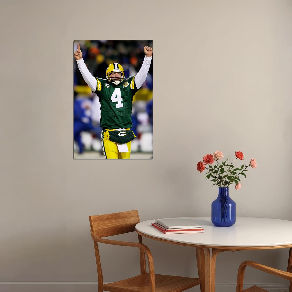 Brett Favre Green Bay Football Poster Wall Art Print Home Wall Decor