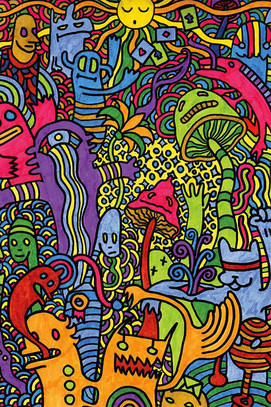 Psychedelic Shrooming Artwork Poster Wall Art Print Home Wall Decor