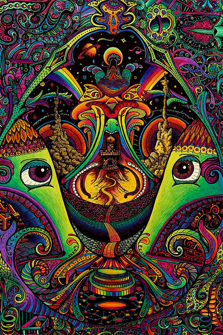 Psychedelic Shrooming Artwork Poster Wall Art Print Home Wall Decor