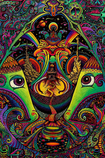 Psychedelic Shrooming Artwork Poster Wall Art Print Home Wall Decor
