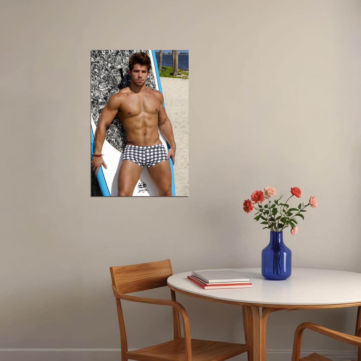 Student Boy Surfer Sexy Male Poster Wall Art Print Home Wall Decor