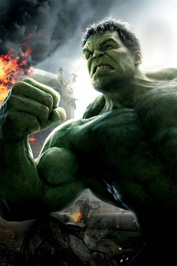 The Hulk Punching Action Poster Wall Art Print Home Wall Decor