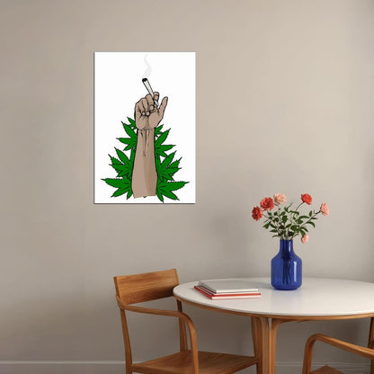 Marijuana Weed Finger Artowrk Poster Wall Art Print Home Wall Decor
