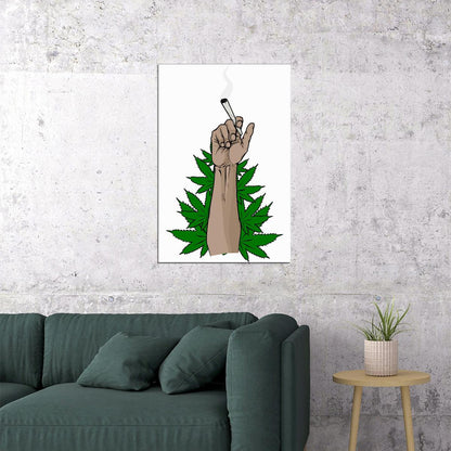 Marijuana Weed Finger Artowrk Poster Wall Art Print Home Wall Decor