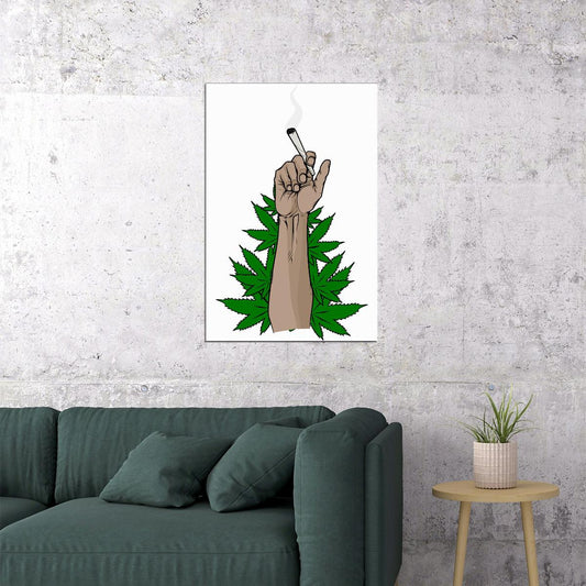 Marijuana Weed Finger Artowrk Poster Wall Art Print Home Wall Decor