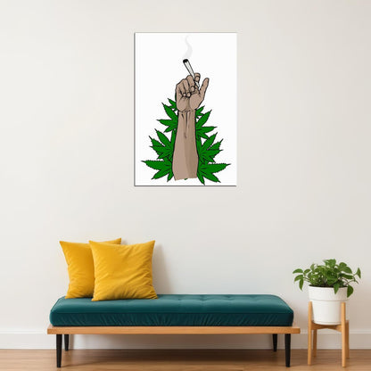 Marijuana Weed Finger Artowrk Poster Wall Art Print Home Wall Decor