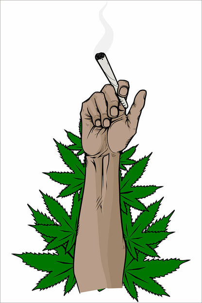 Marijuana Weed Finger Artowrk Poster Wall Art Print Home Wall Decor