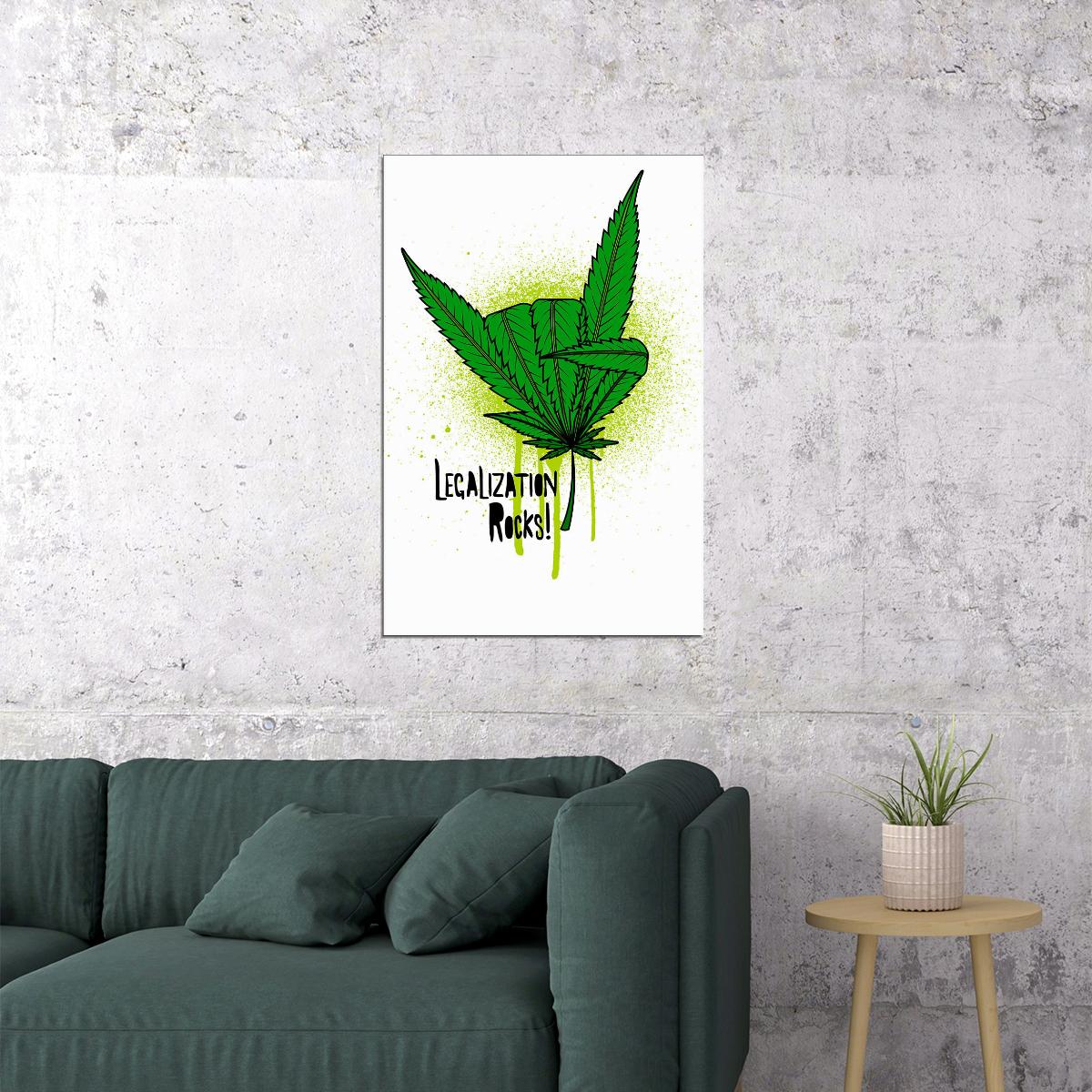 Marijuana Weed Finger Poster Wall Art Print Home Wall Decor