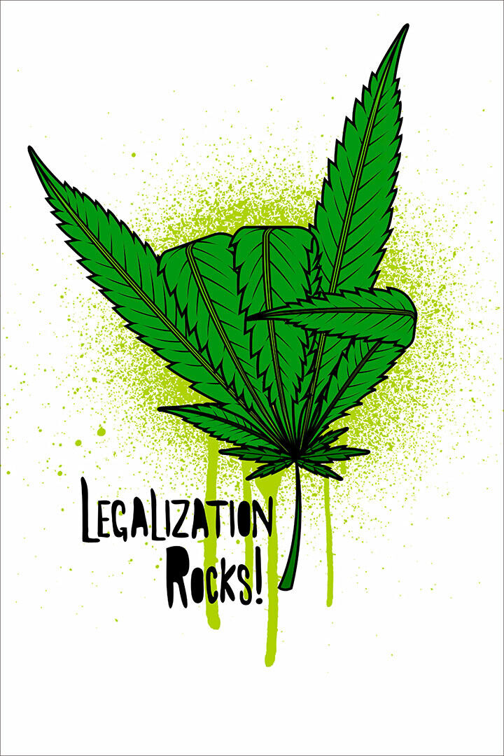 Marijuana Weed Finger Poster Wall Art Print Home Wall Decor