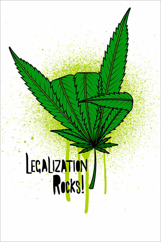 Marijuana Weed Finger Poster Wall Art Print Home Wall Decor