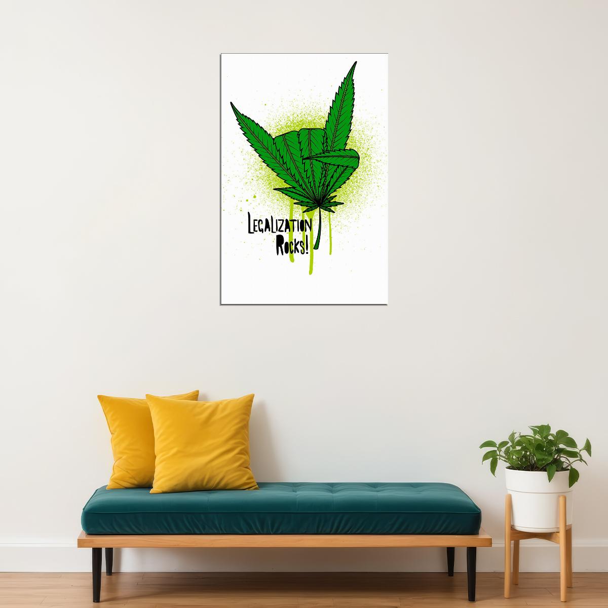 Marijuana Weed Finger Poster Wall Art Print Home Wall Decor