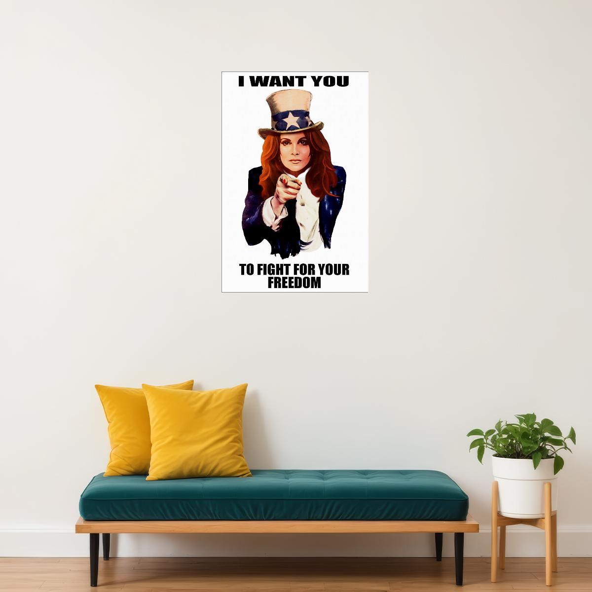 I Want You Sexy Female Model Poster Wall Art Print Home Wall Decor