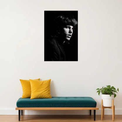 Jim Morrison Doors Facing Left Black and White Poster Wall Art Print Home Wall Decor