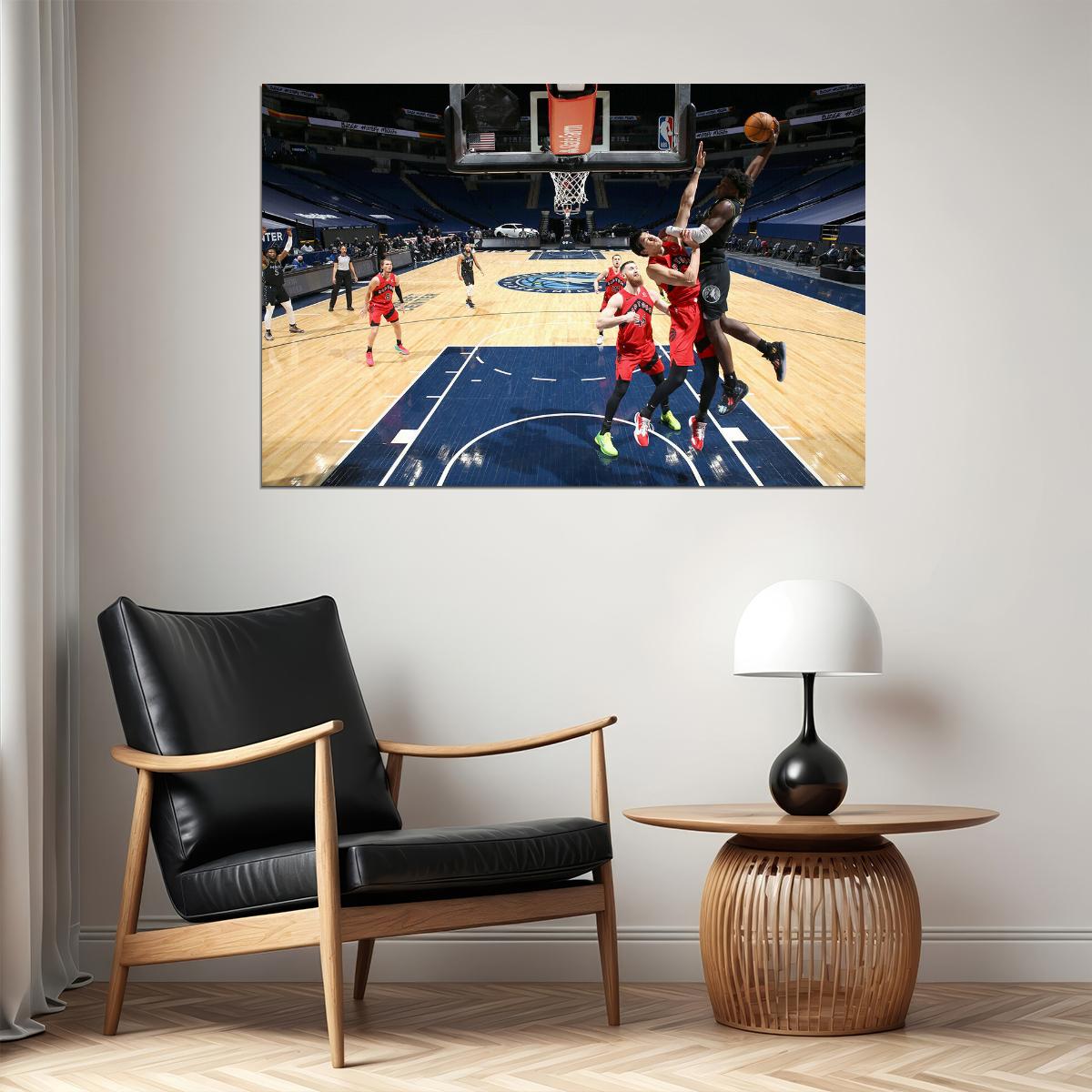 Anthony Edwards Minnesota Dunk Nba Poster Wall Art Print Home Wall Decor