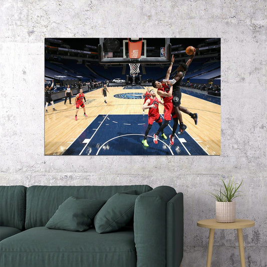 Anthony Edwards Minnesota Dunk Nba Poster Wall Art Print Home Wall Decor