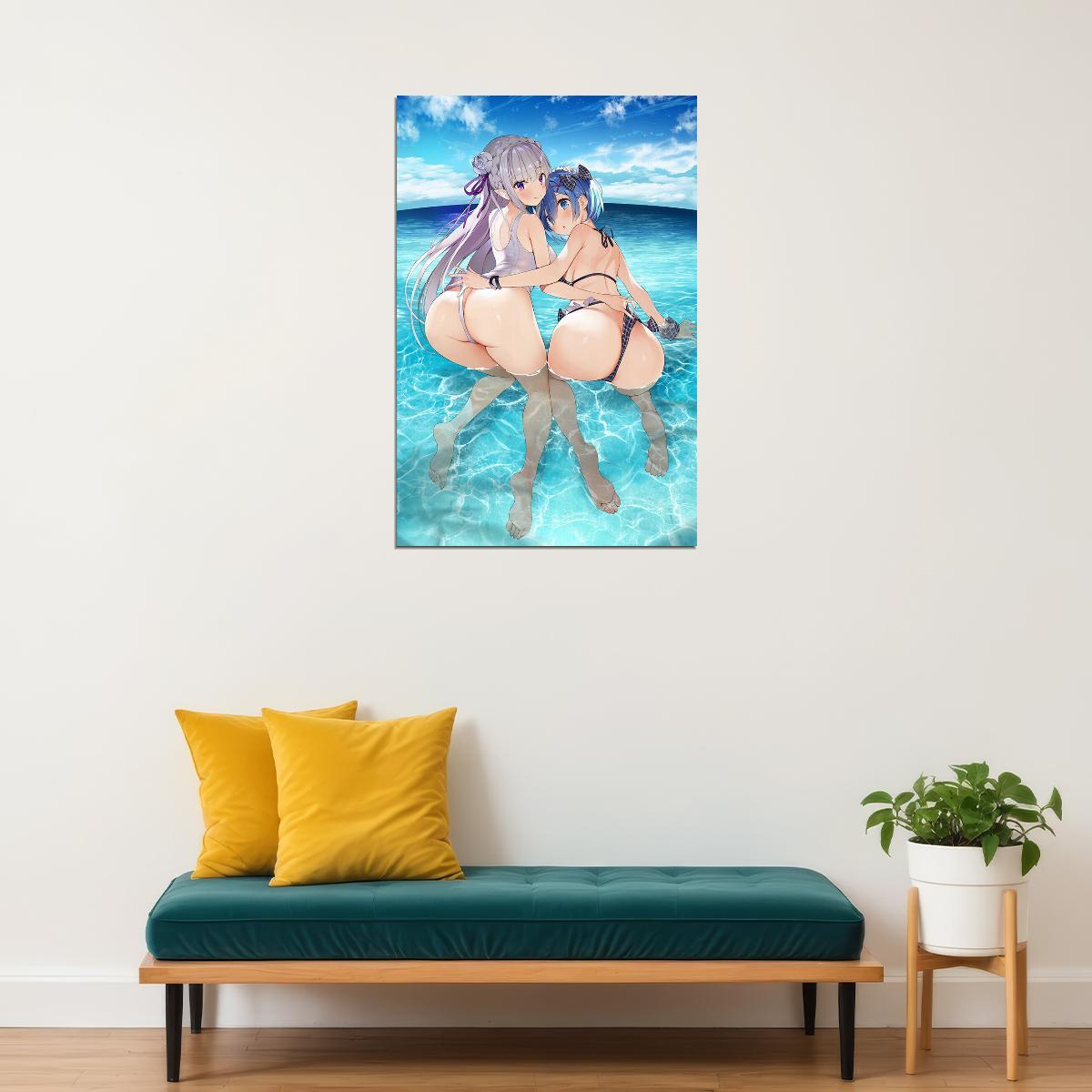 Re: Zero Starting Life In Another World Anime Poster Wall Art Print Home Wall Decor
