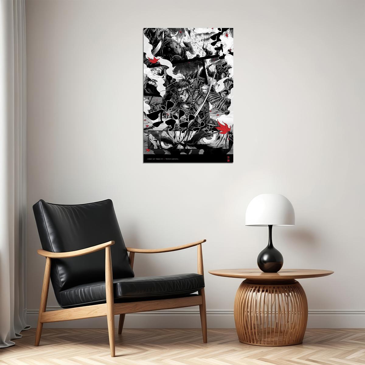 Ghost Of Tsushima Warrior Samurai Fight Game Poster Wall Art Print Home Wall Decor